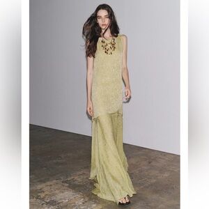 Zara Pastel Green Sleeveless Maxi Dress